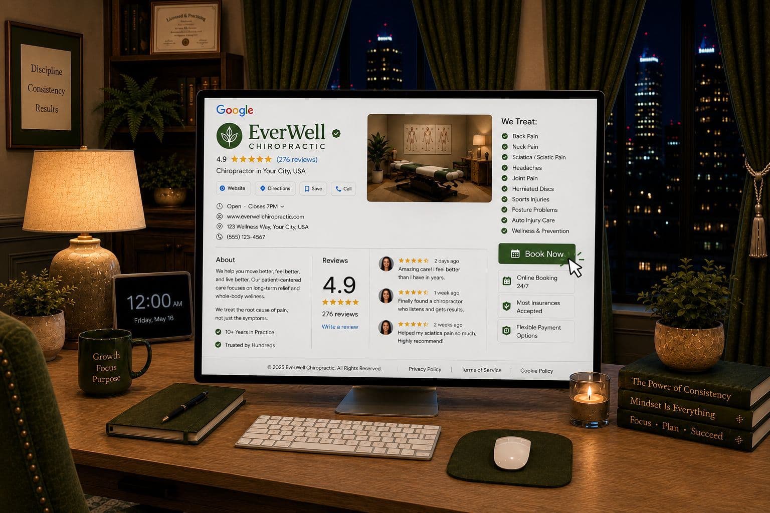 EverWell Chiropractic Google Business Profile with 4.9 stars