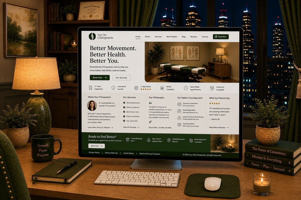 Outdated chiropractic website that caused Cassidy to hesitate