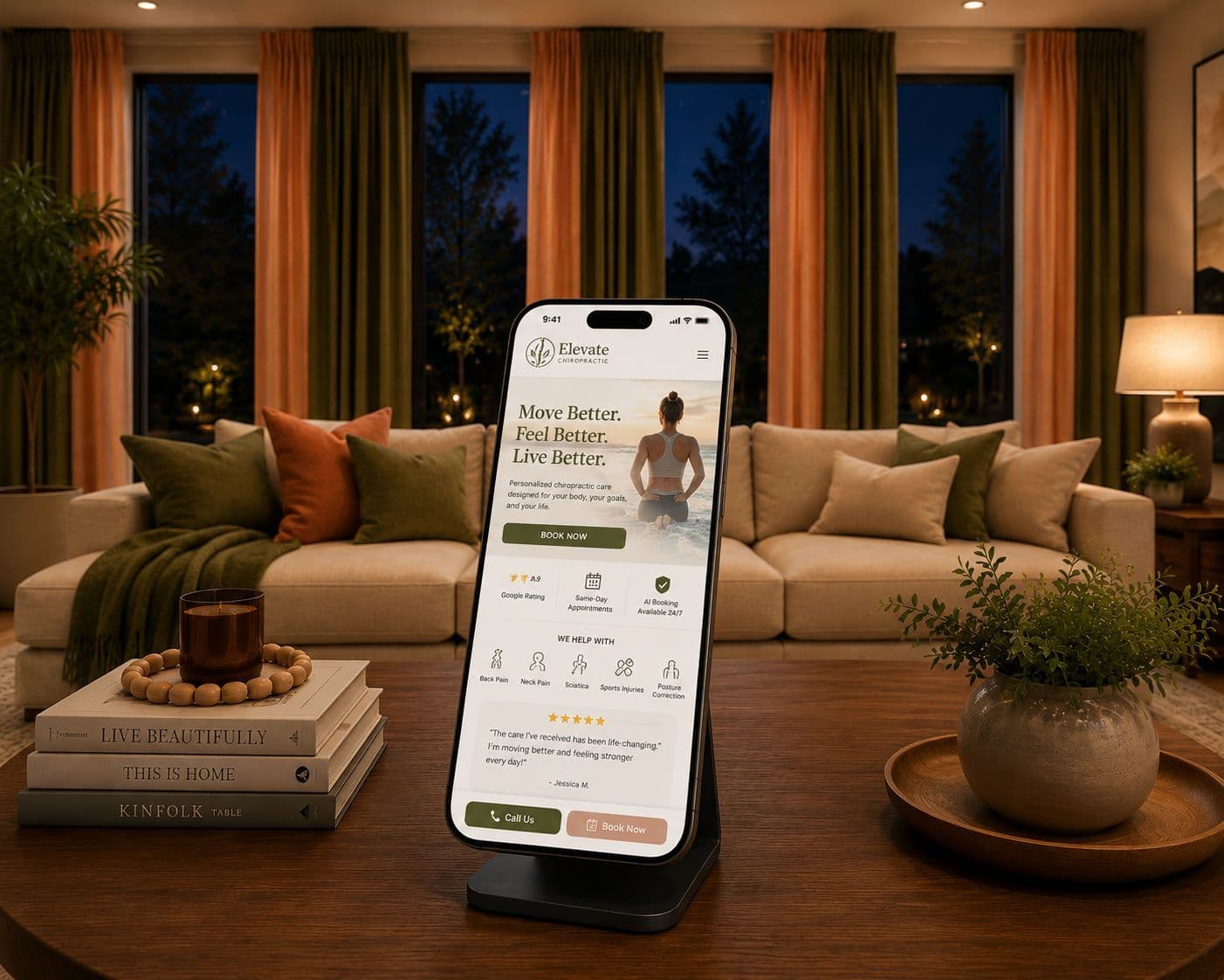 Chiropractic website with no after-hours booking system